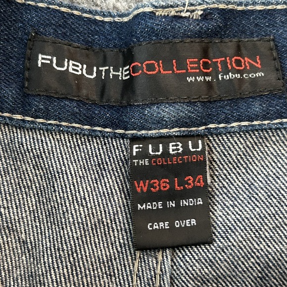 FUBU Jeans Men 36 X 34 Blue Denim Cargo The Collection Y2K Vintage 90s Baggy P1 - Picture 4 of 15